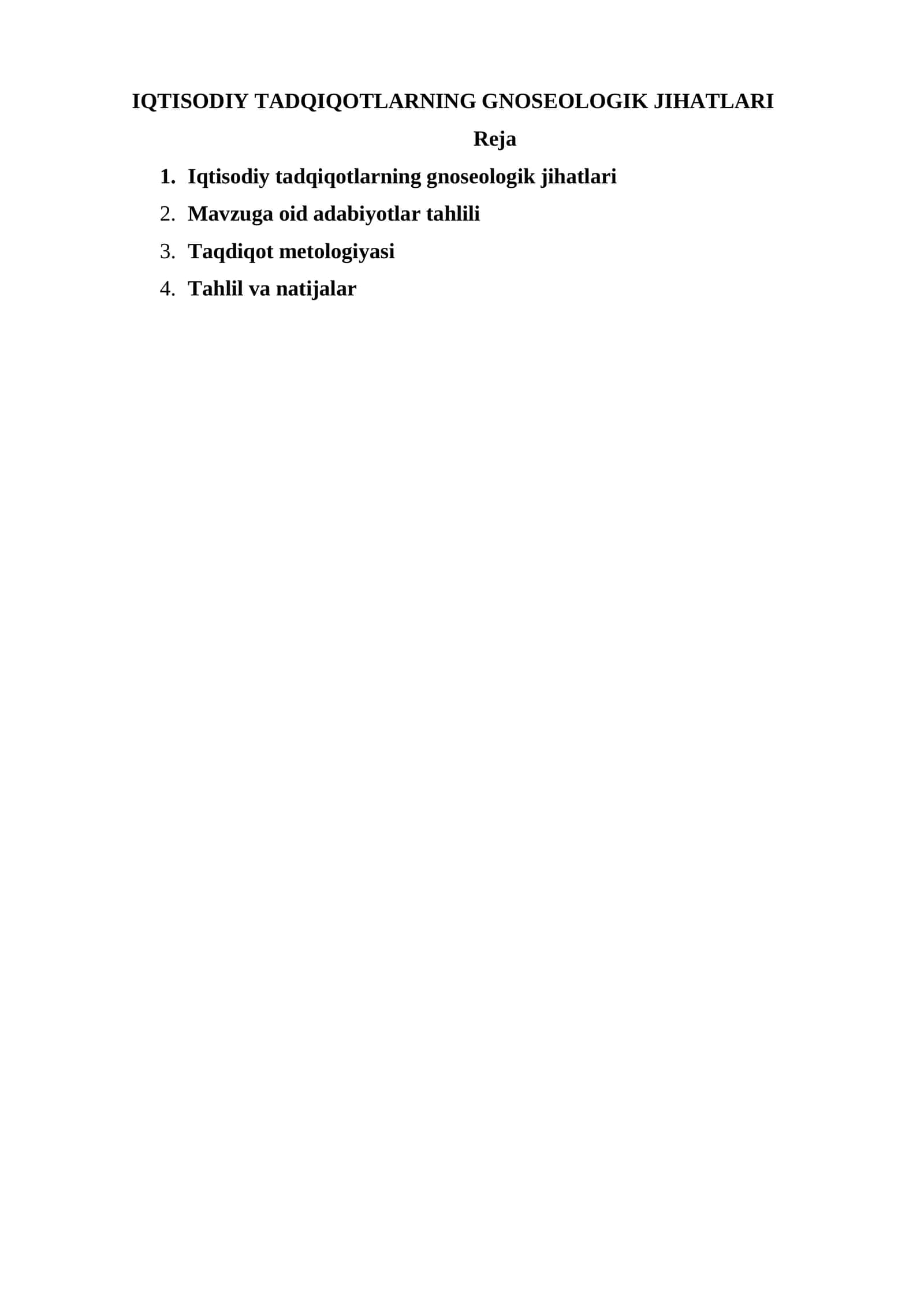 IQTISODIY TADQIQOTLARNING GNOSEOLOGIK JIHATLARI 1