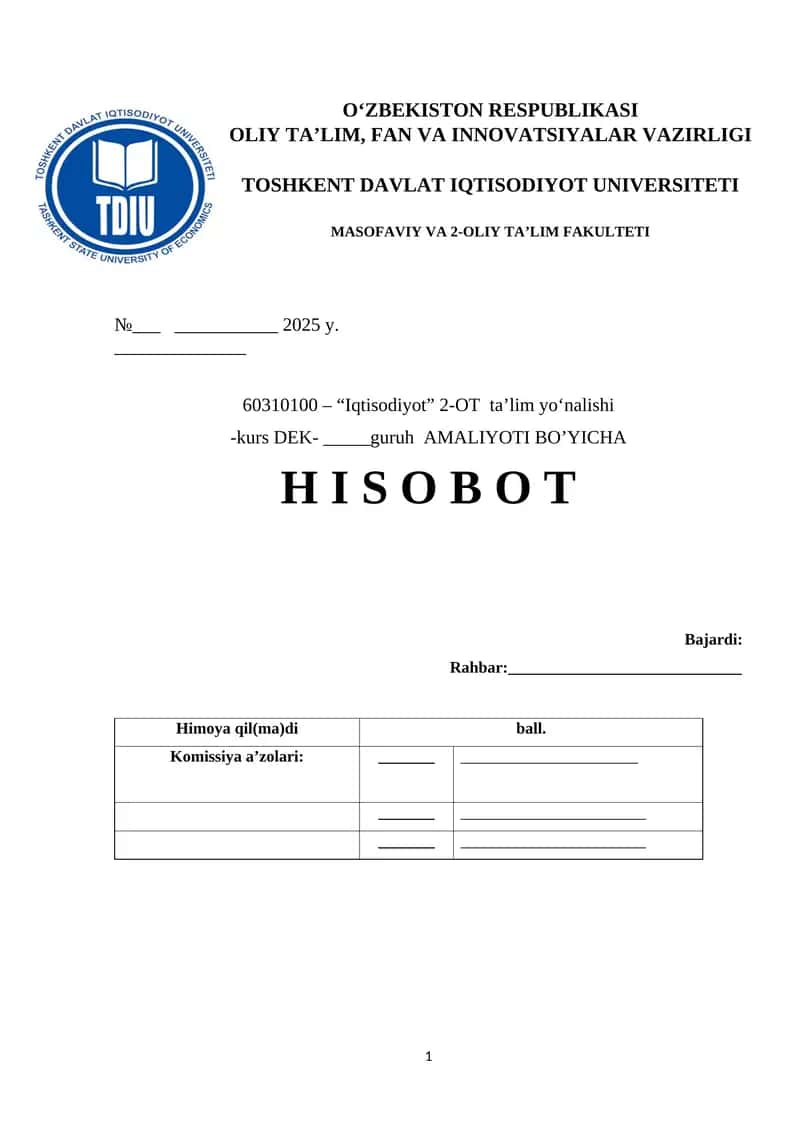 Ipoteka banki amaliyot hisoboti. 1