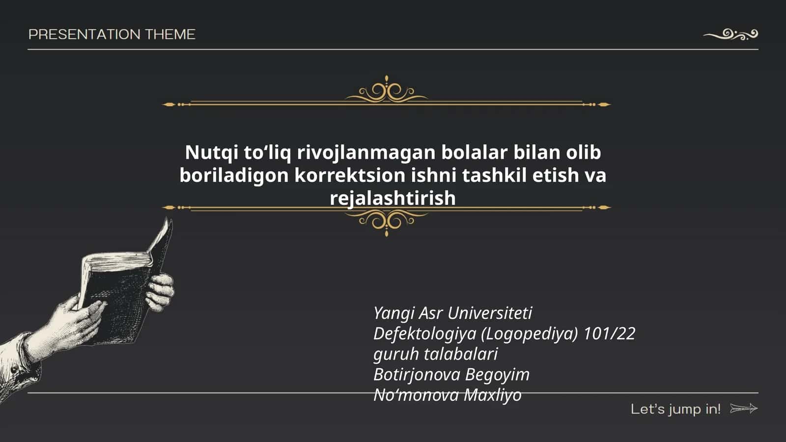 Nutqi toʻliq rivojlanmagan bolalar bilan olib boriladigon korrektsion ishni tashkil etish va rejalashtirish 1