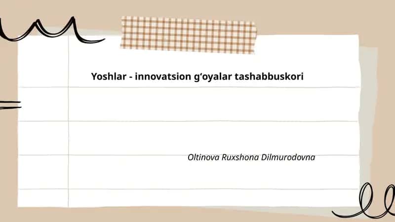 Yoshlar va innovatsion gʻoyalarni rivojlantirish strategiyalari 1