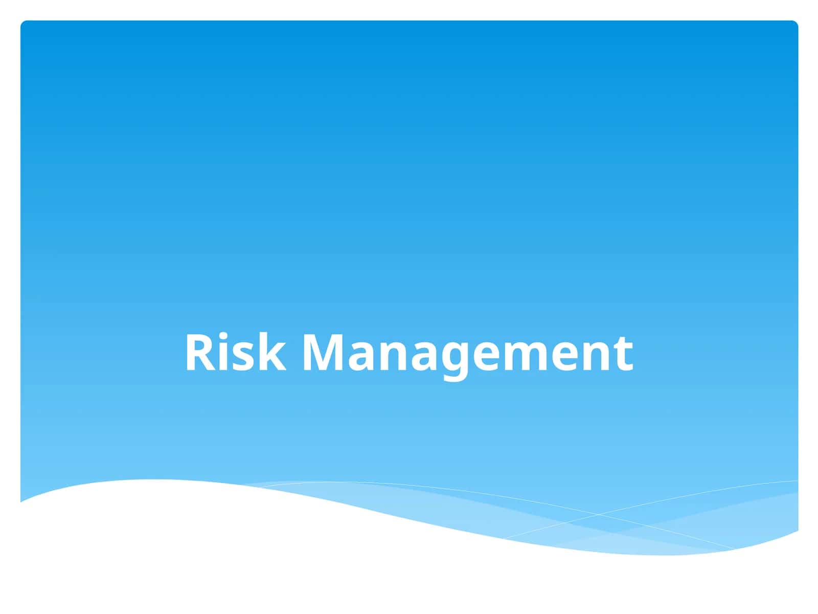 Risk Management 1