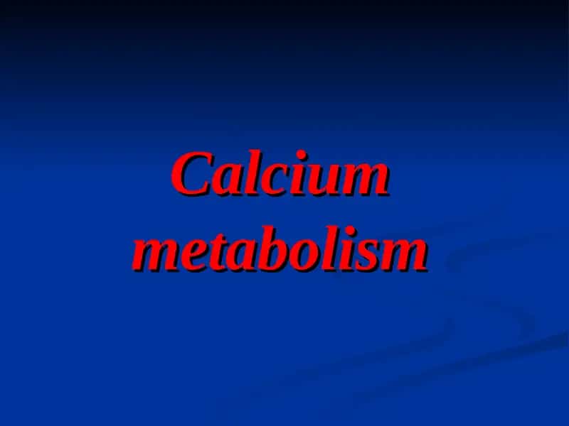 Kalsiy metabolizmi 1