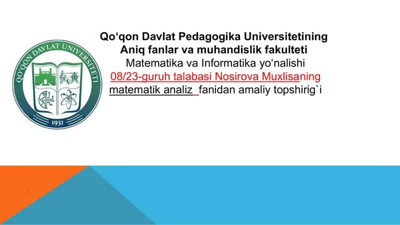 Tartibi pasayadigan differensial tenglamalar.Noma'lum funksiya yoki argument oshkor holda qatnashmag 1