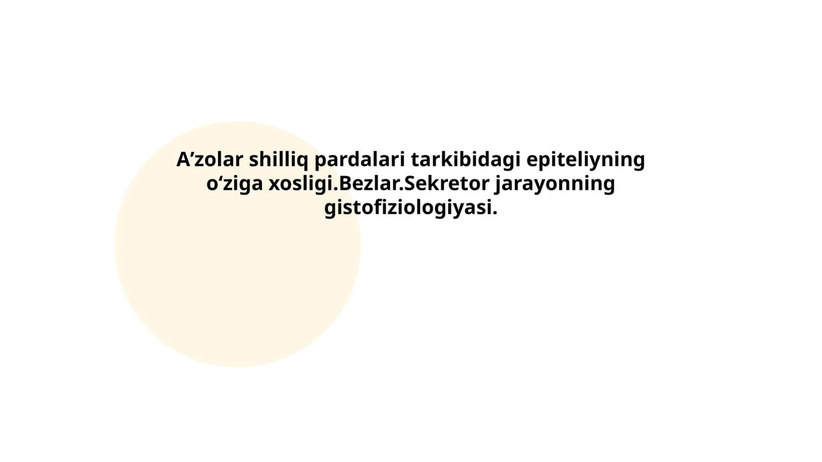A'zolar shilliq pardalari tarkibidagi epiteliyning oʻziga xosligi 1