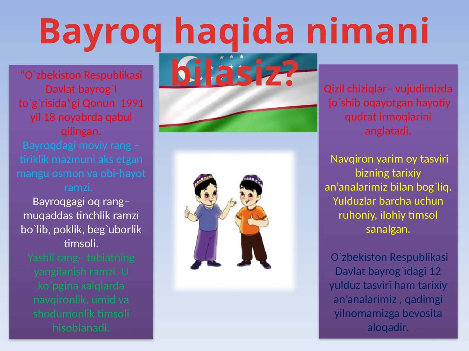 Bayroq haqida nimani bilasiz? 1