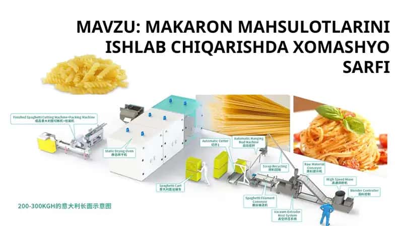 MAKARON MAHSULOTLARINI ISHLAB CHIQARISHDA XOMASHYO SARFI 1