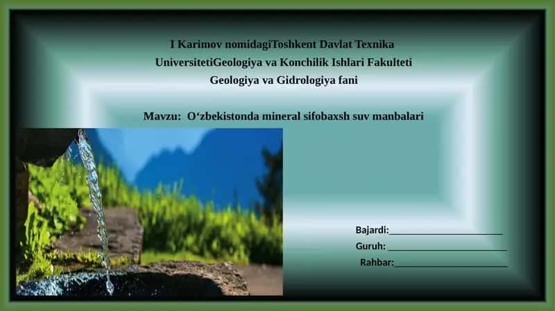 O'zbekistonda mineral sifobaxsh suv manbalari 1
