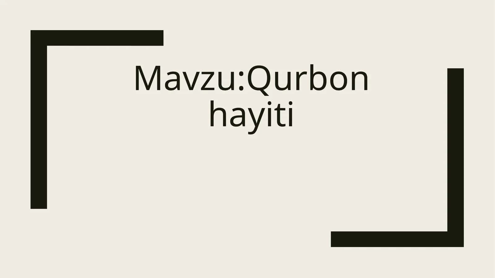 Qurbon hayiti 1