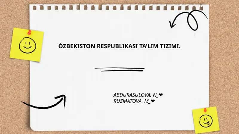 ÓZBEKISTON RESPUBLIKASI TA'LIM TIZIMI. 1
