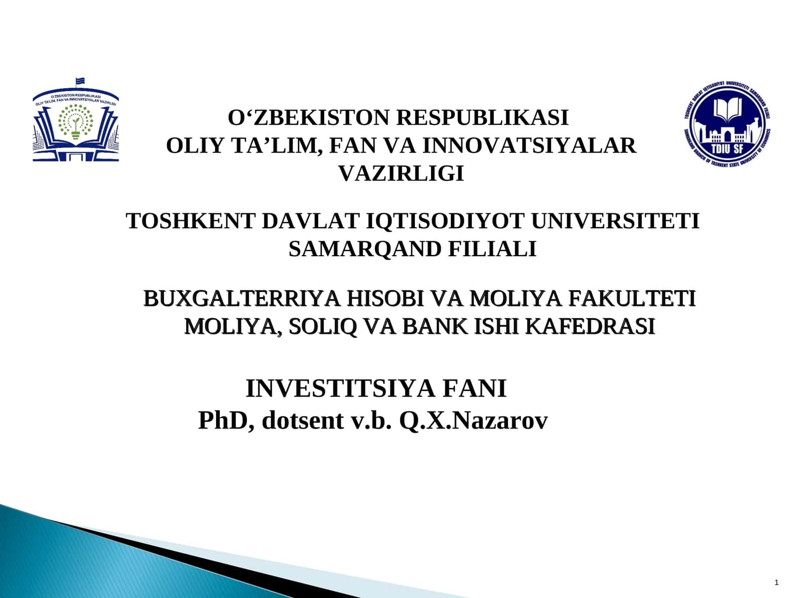 2-mavzu. Investitsiya faoliyati va investitsiya siyosati 1
