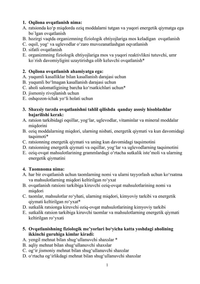 Oqilona ovqatlanish 1