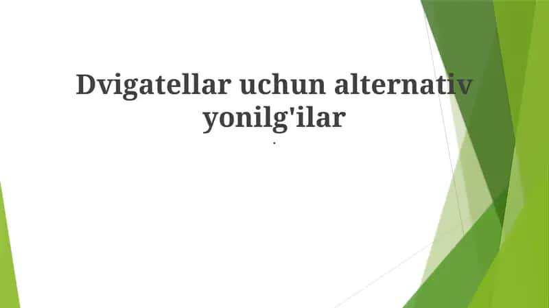 Alternativ yoqilg'ilar 1