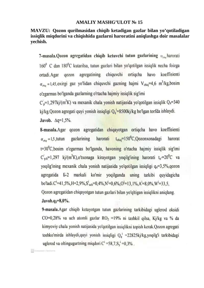 AMALIY MASHG’ULOT № 15 1