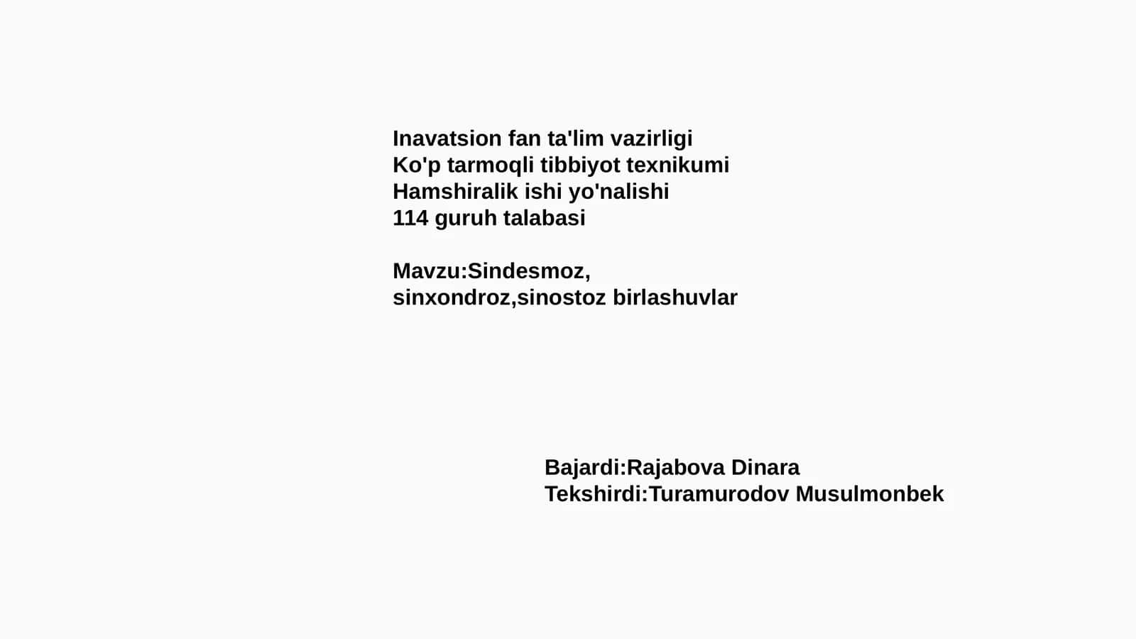 Ko'p tarmoqli tibbiyot texnikumi 1