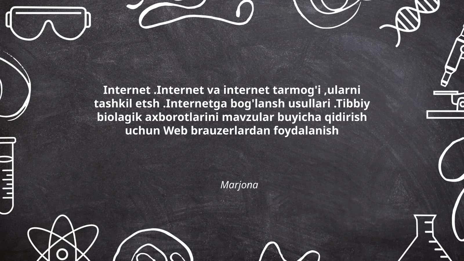 Tibbiy biolagik axborotlarini mavzular buyicha qidirish uchun Web brauzerlardan foydalanish 1