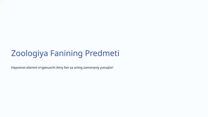 Zoologiya Fanining Predmeti 1