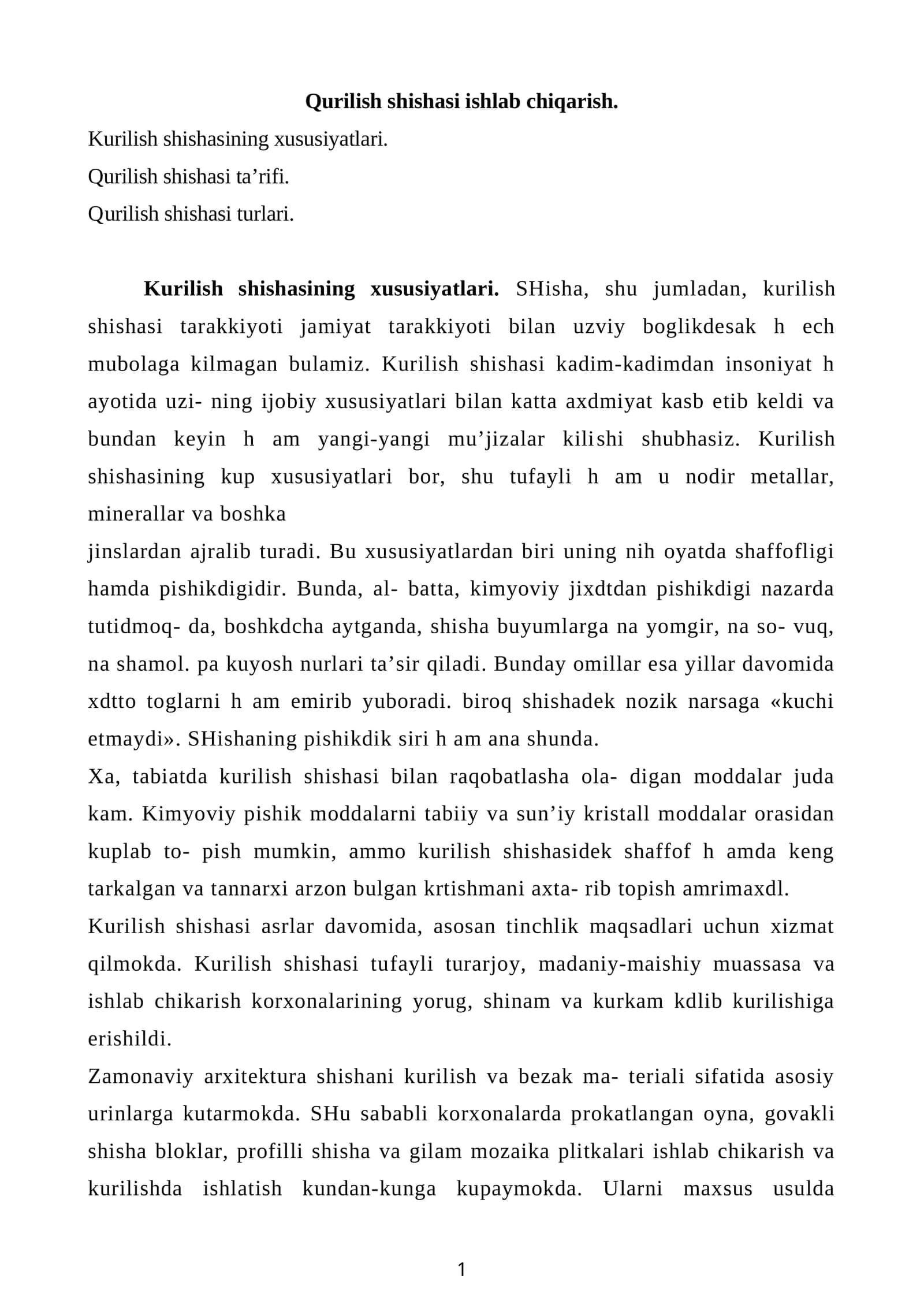 Qurilish shishasi 1