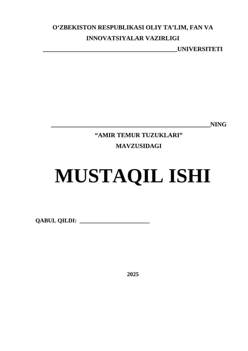 "AMIR TEMUR TUZUKLARI" 1
