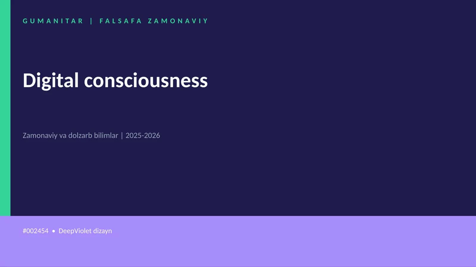 Digital consciousness 1