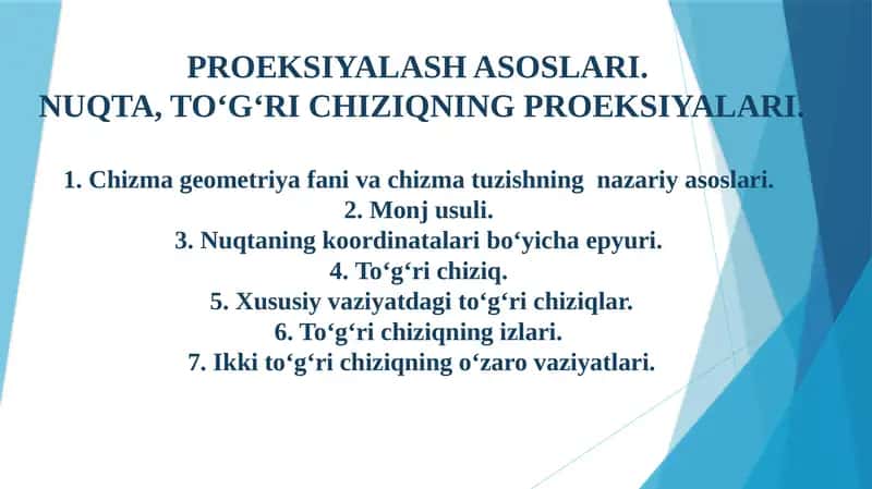 Chizma geometriya fanidan 1
