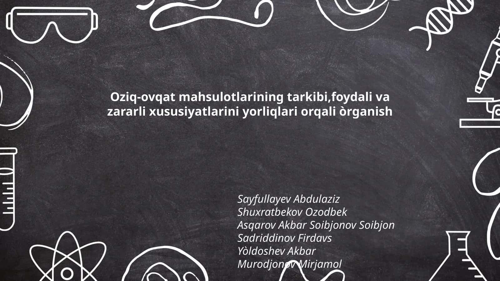 Oziq-ovqat mahsulotlarining tarkibi 1