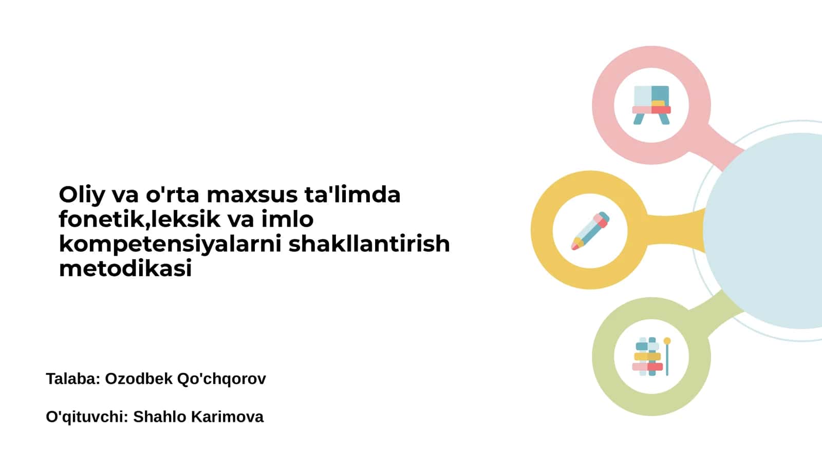 Oliy va o'rta maxsus ta'limda fonetik, leksik va imlo kompetensiyalarni shakllantirish metodikasi 1