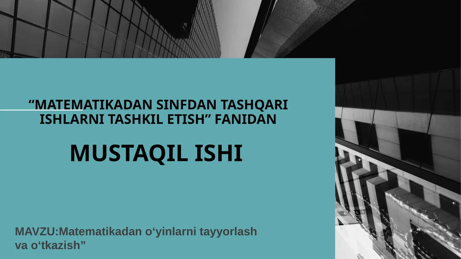 Matematikadan o‘yinlarni tayyorlash va o‘tkazish 1