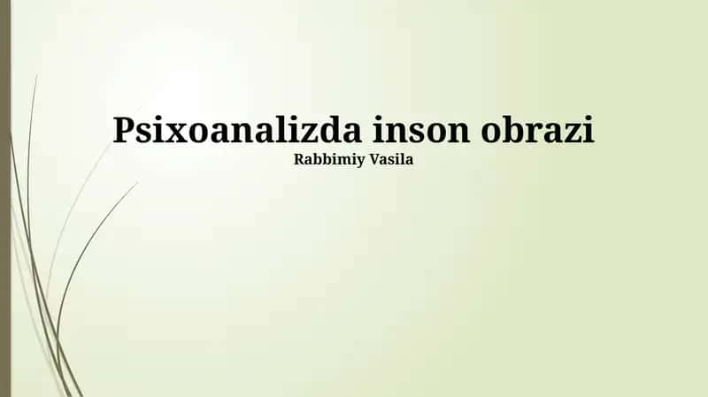 Psixoanalizda inson obrazi 1