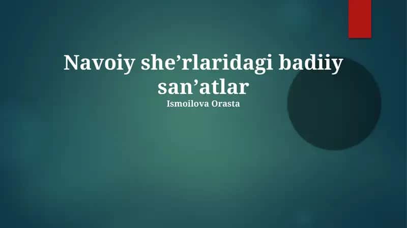 Navoiy she'rlaridagi badiiy san'atlar 1