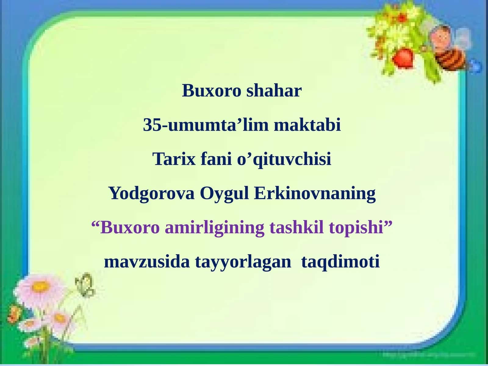 Buxoro amirligining tashkil topishi 1