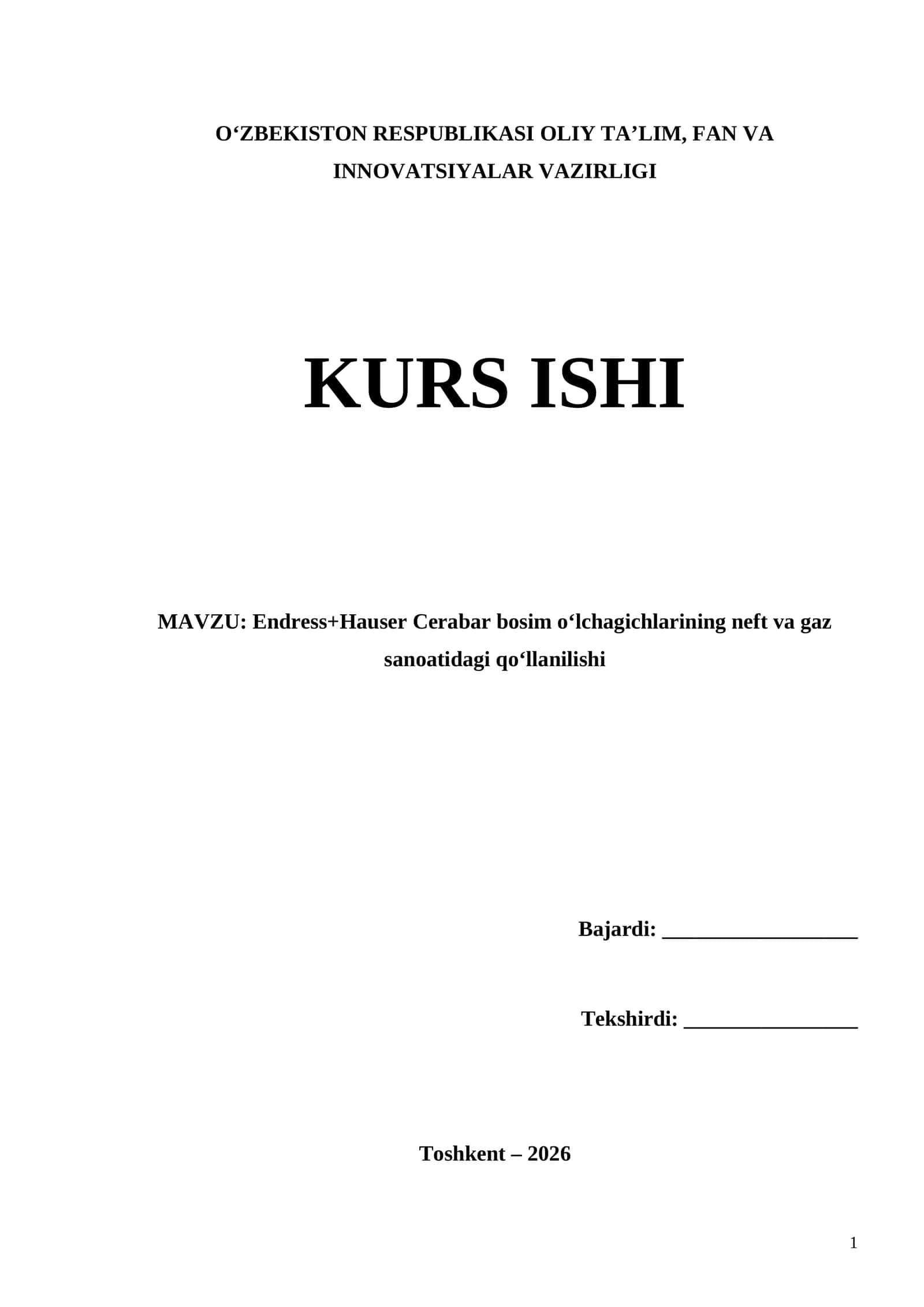 Endress+Hauser Cerabar bosim o‘lchagichlarining neft va gaz sanoatidagi qo‘llanilishi 1