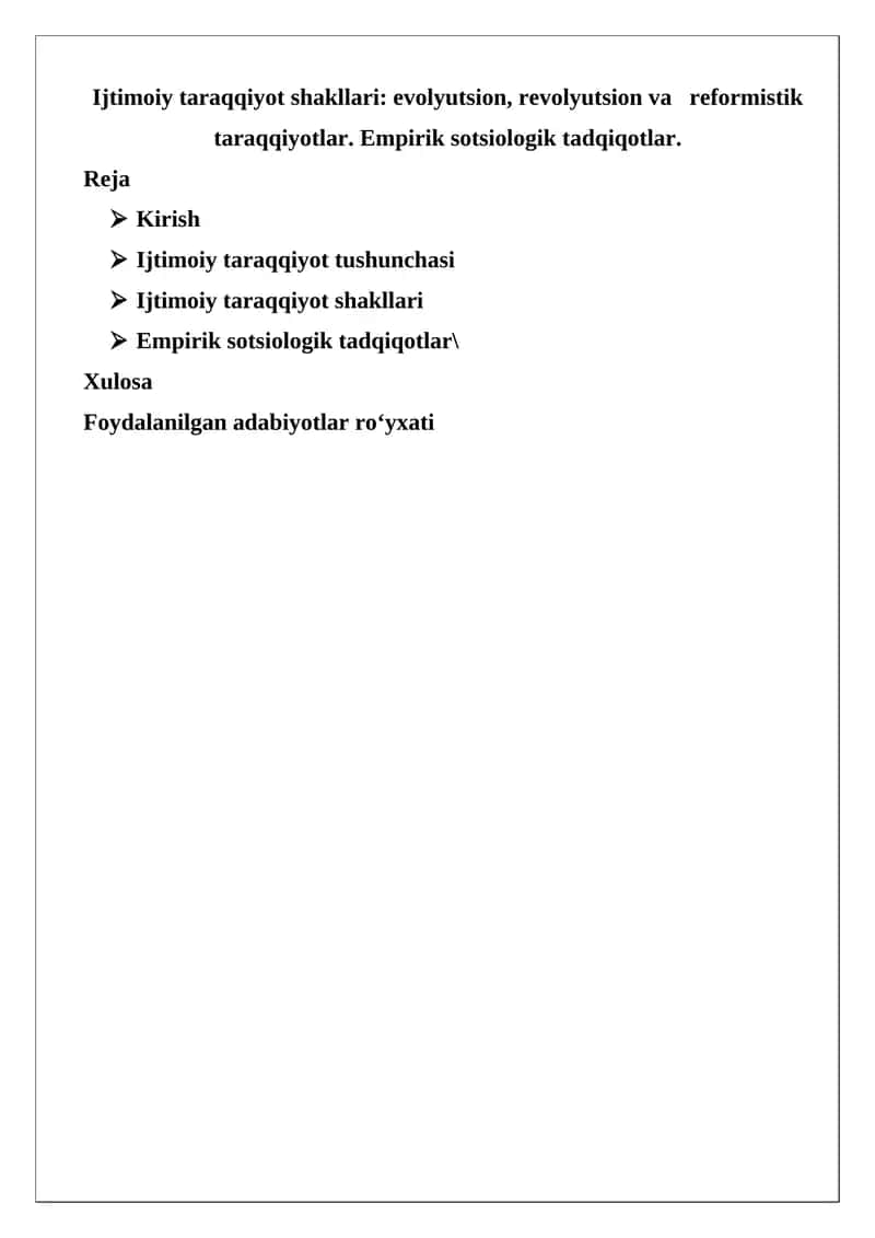 Ijtimoiy taraqqiyot shakllari 1