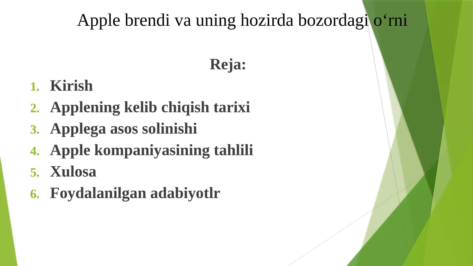 Apple brendi va uning hozirda bozordagi o‘rni 1