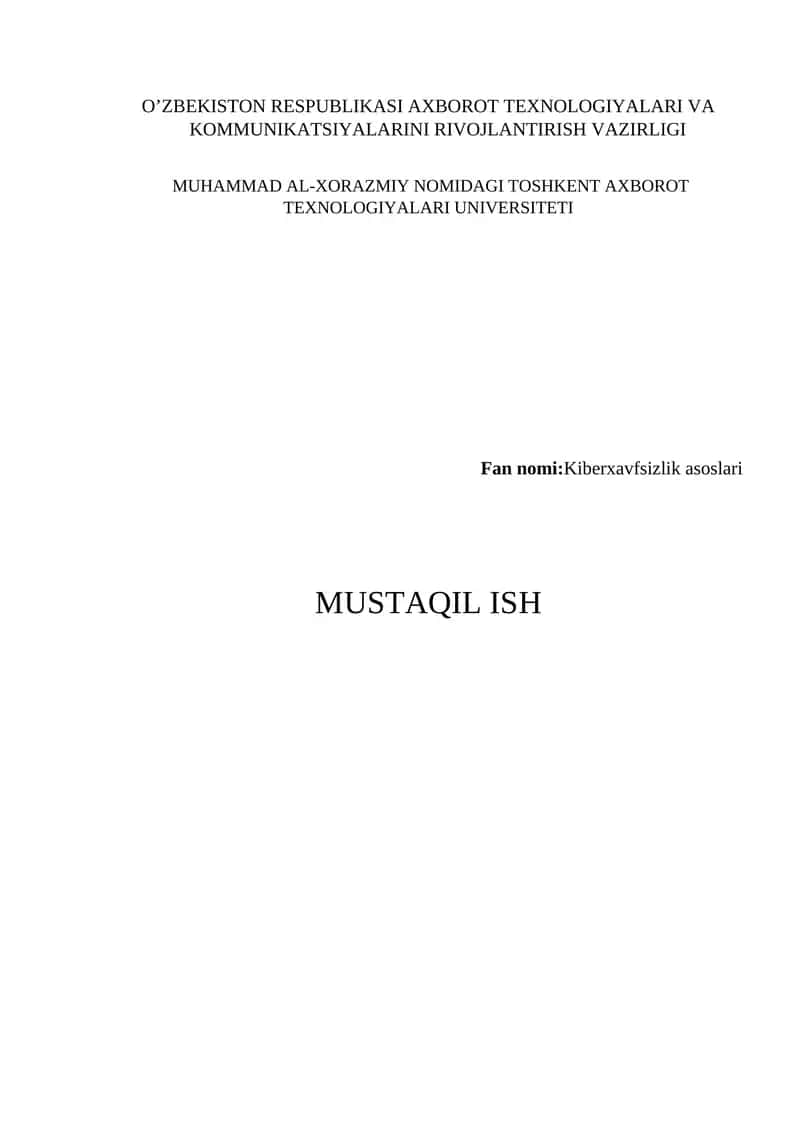 Kiberxavfsizlik asoslari 1