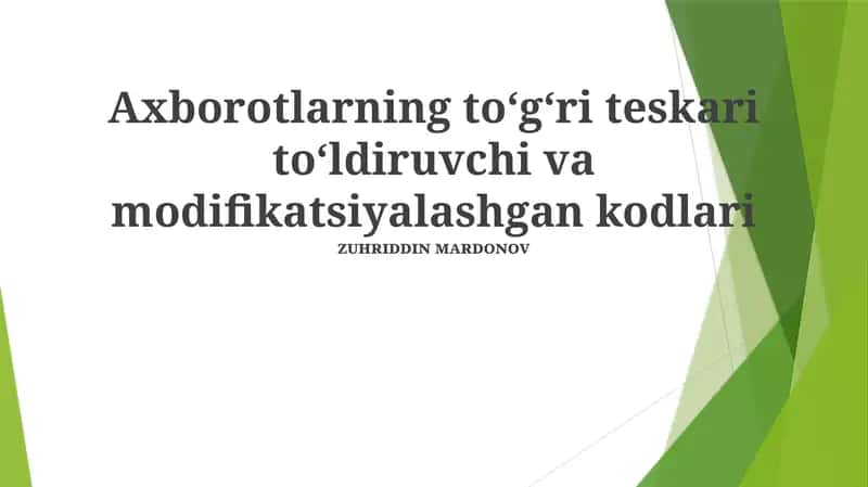 O'zgartirilgan Kodlar 1