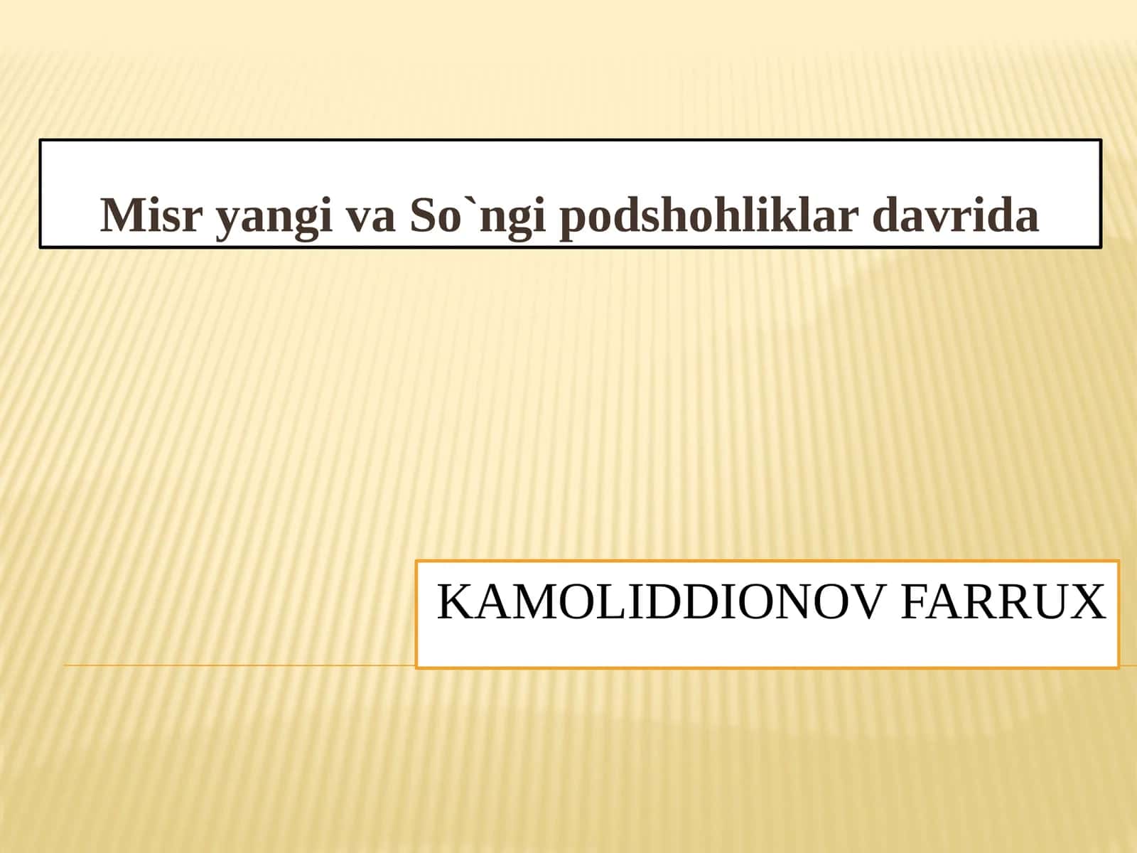 Misr yangi va So`ngi podshohliklar davrida 1