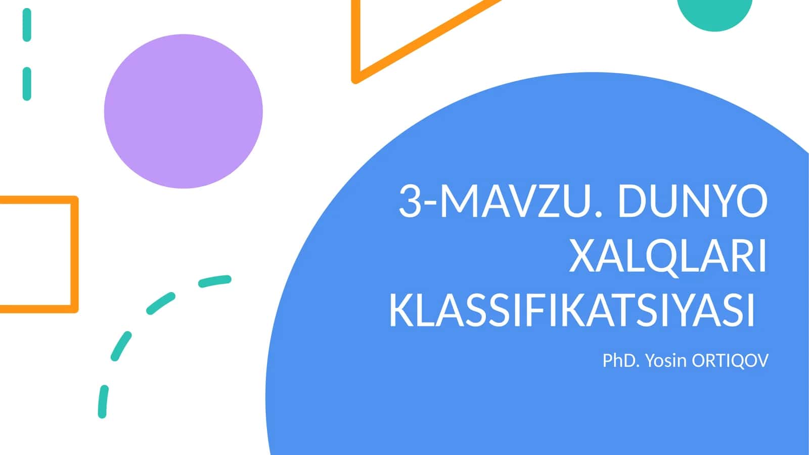 DUNYO XALQLARI KLASSIFIKATSIYASI 1
