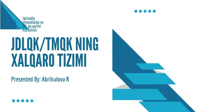Jinoiy daromadlarni legallashtirishga qarshi kurashish  xalqaro tizimi 1
