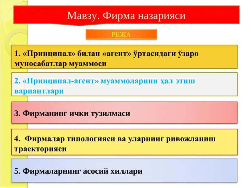 Фирма назарияси 1