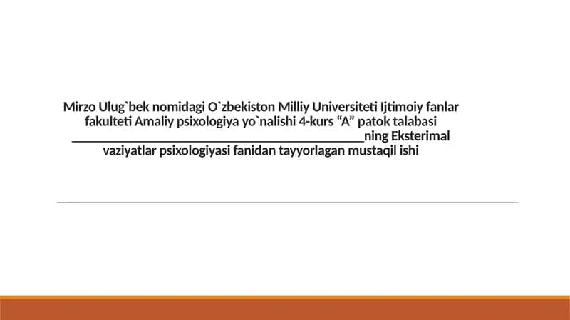 Insonning stressga reaksiyalarining turlari(darajalari) 1