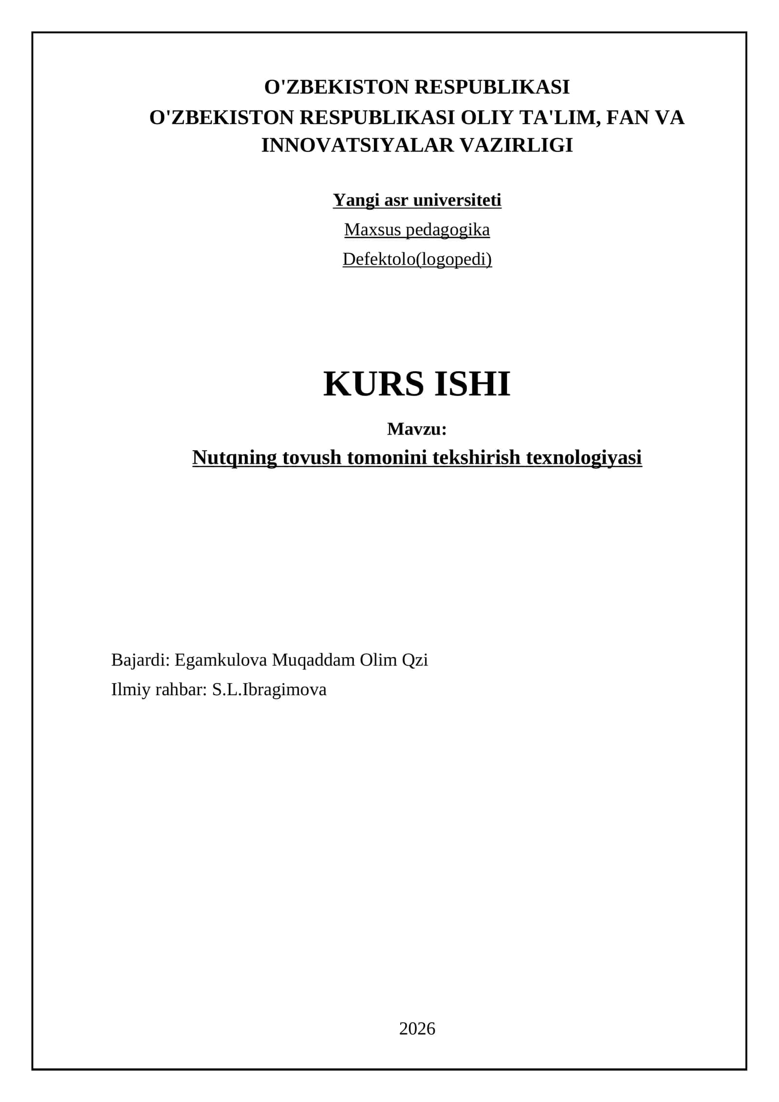 Nutqning tovush tomonini tekshirish texnologiyasi 1