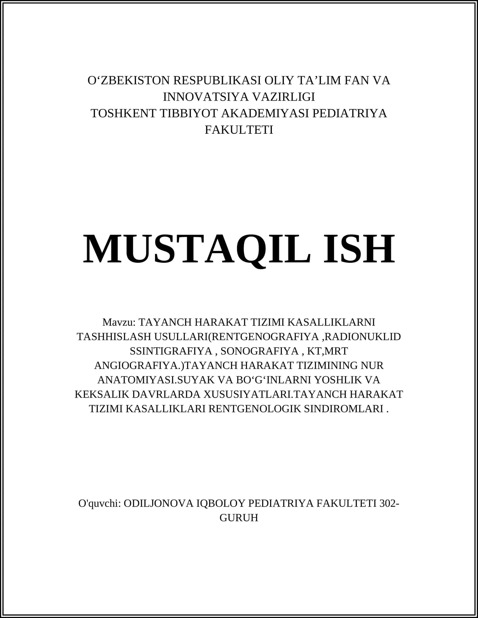 Tayanch Harakat Tizimi Kasalliklarni Tashhislash Usullari 1