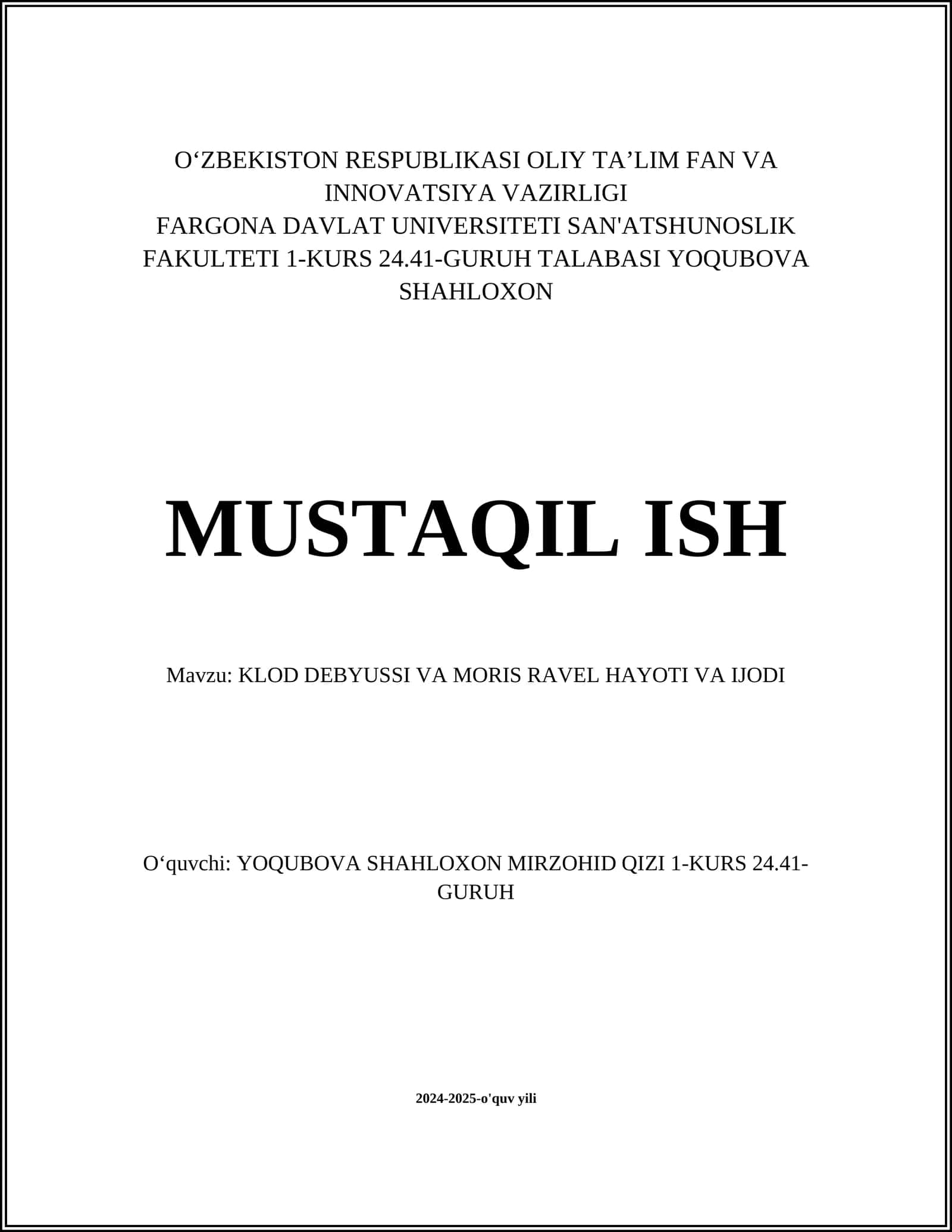 KLOD DEBYUSSI VA MORIS RAVEL HAYOTI VA IJODI 1