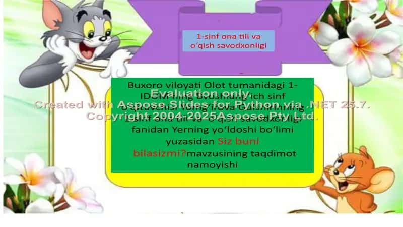 1-sinf ona tili va o‘qish savodxonligi mavzusi "Siz buni bilasizmi?" taqdimoti 1