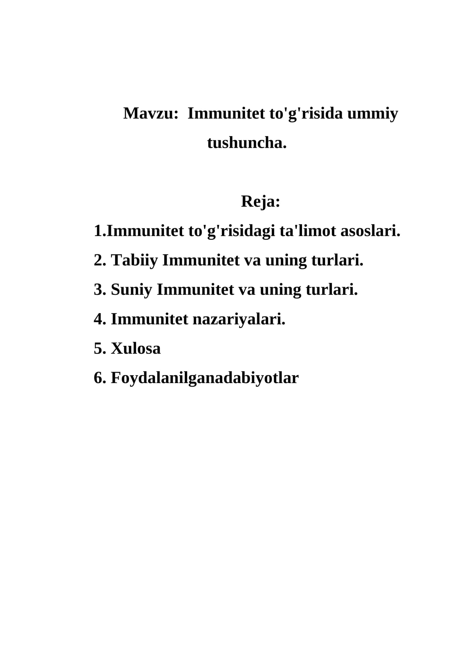 Immunitet to'g'risida umumiy tushuncha 1