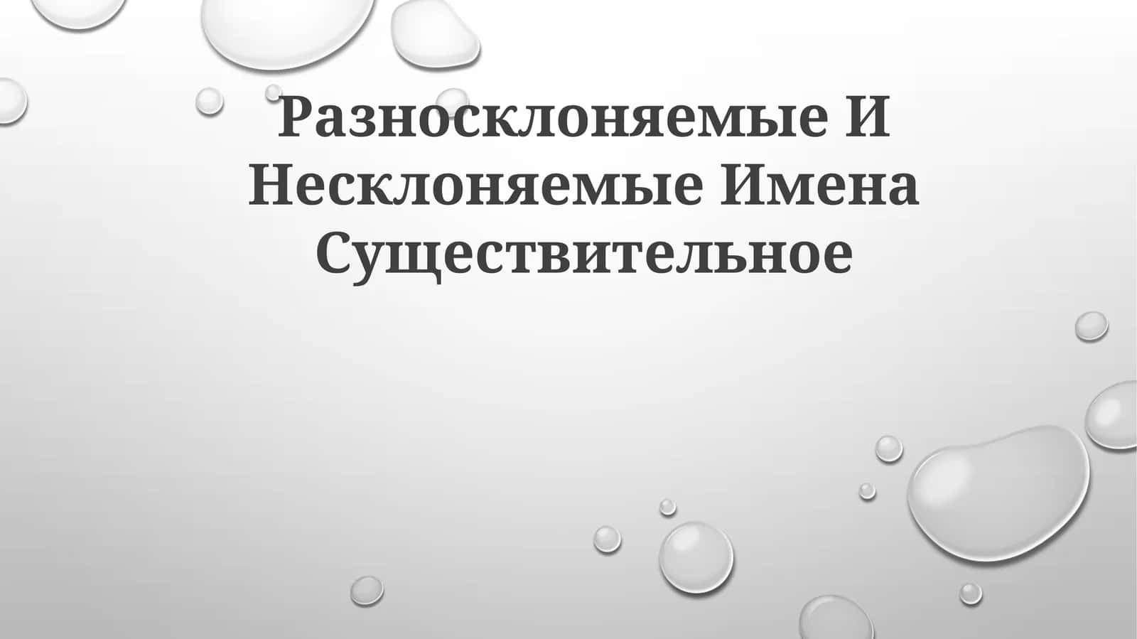 Разносклоняемые И НесклоняемыеИменаСуществительное 1