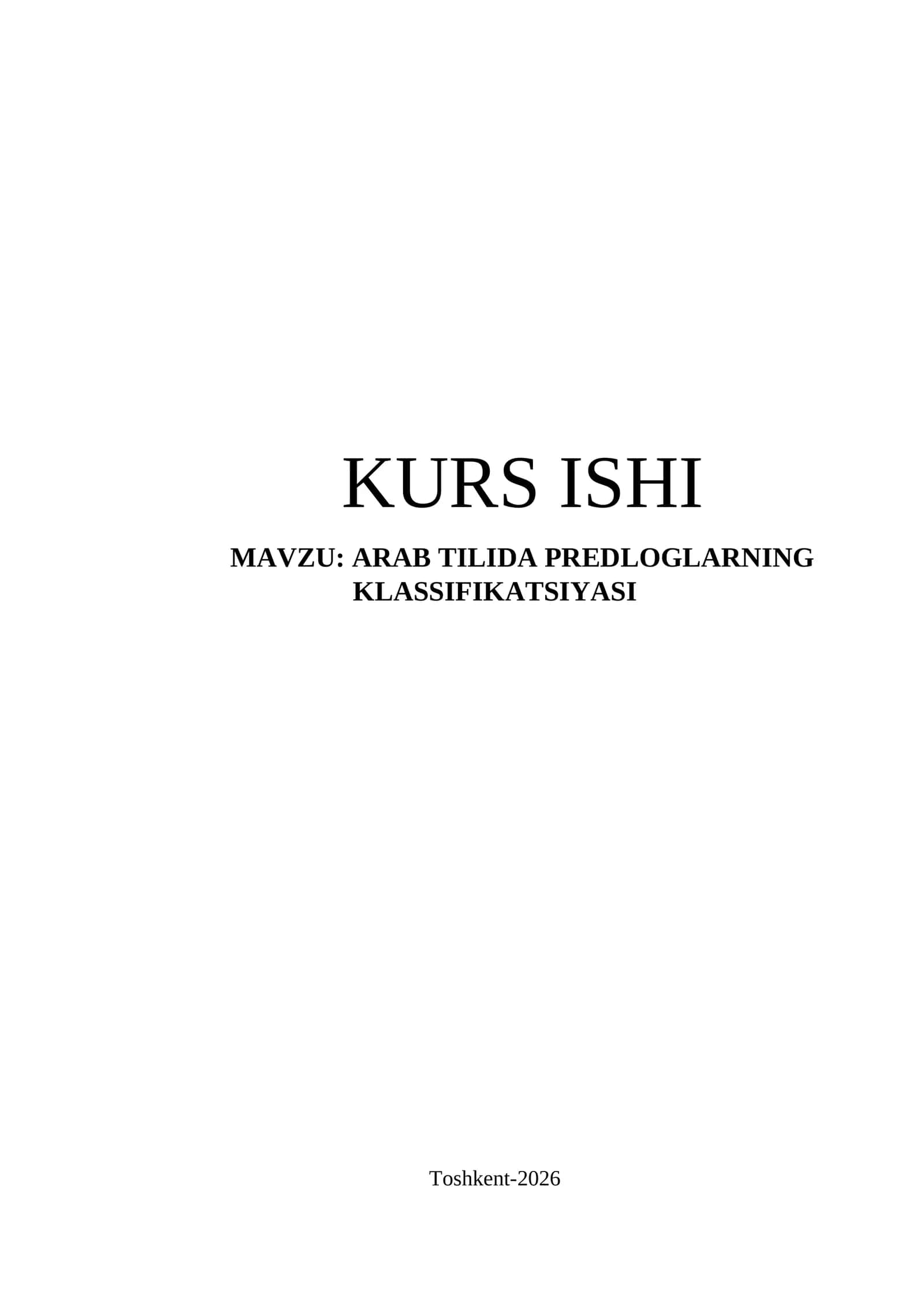 KURS ISHI Arab tilida predloglarning klassifikatsiyasi 1