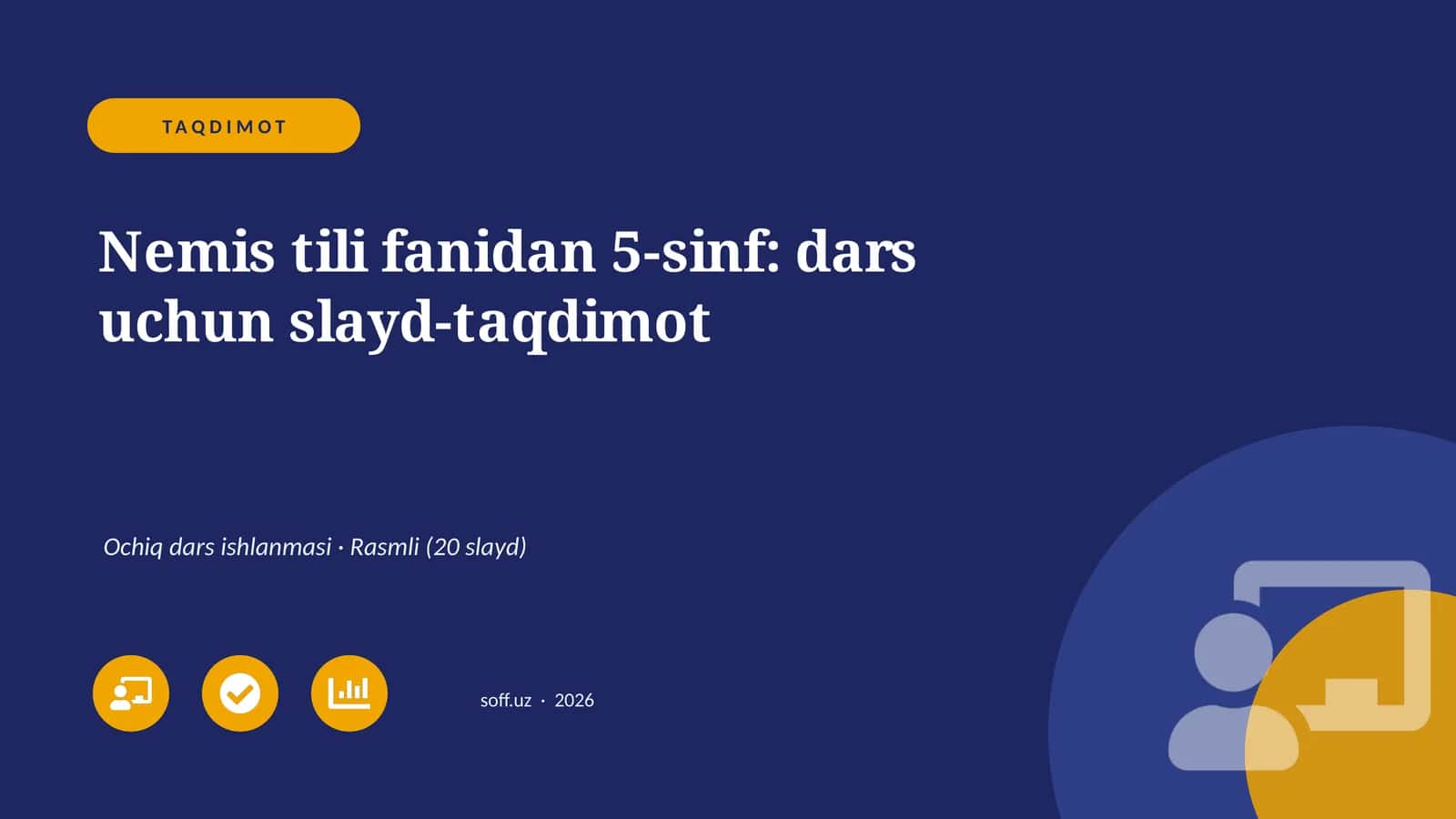 Nemis tili fanidan 5-sinf: dars uchun slayd-taqdimot 1