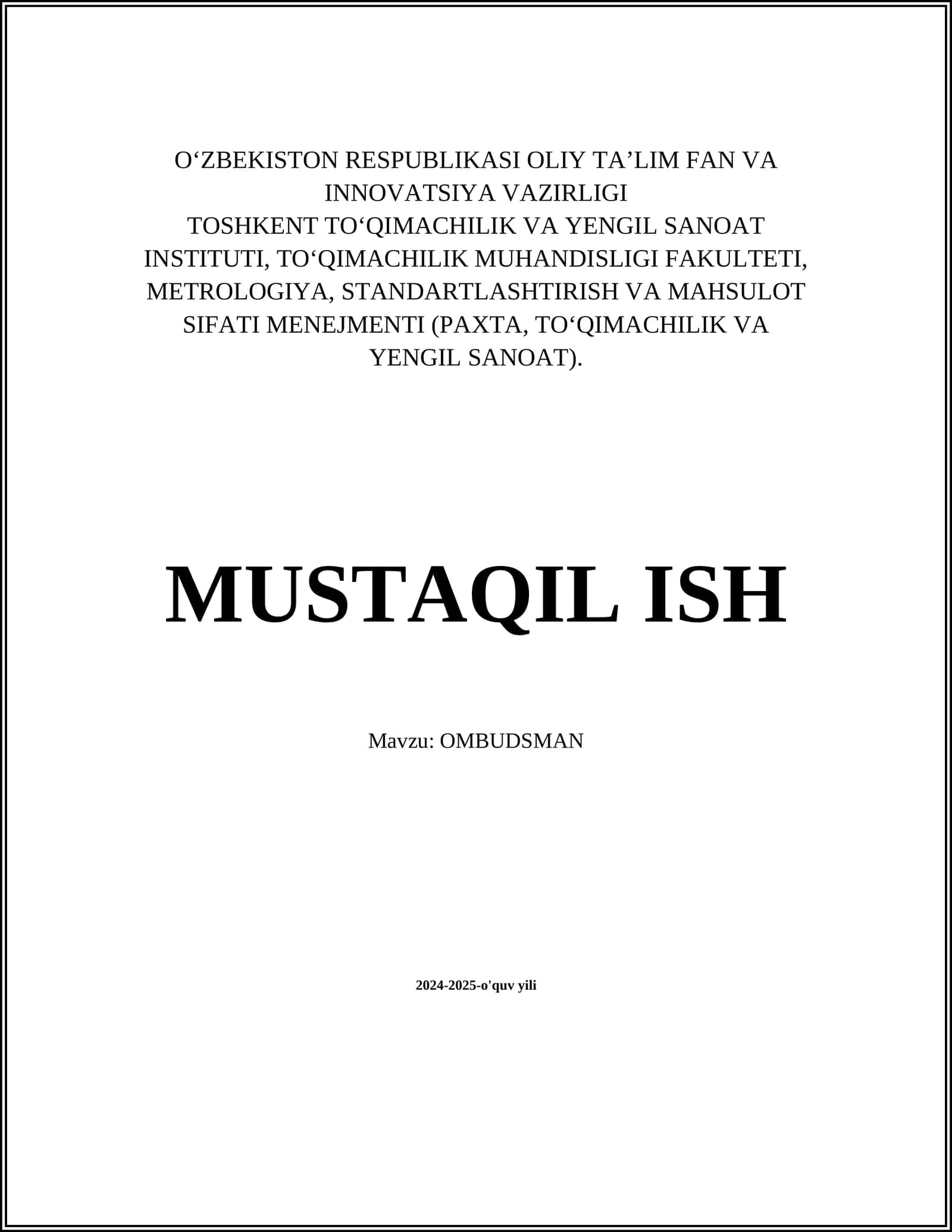 OMBUDSMAN 1