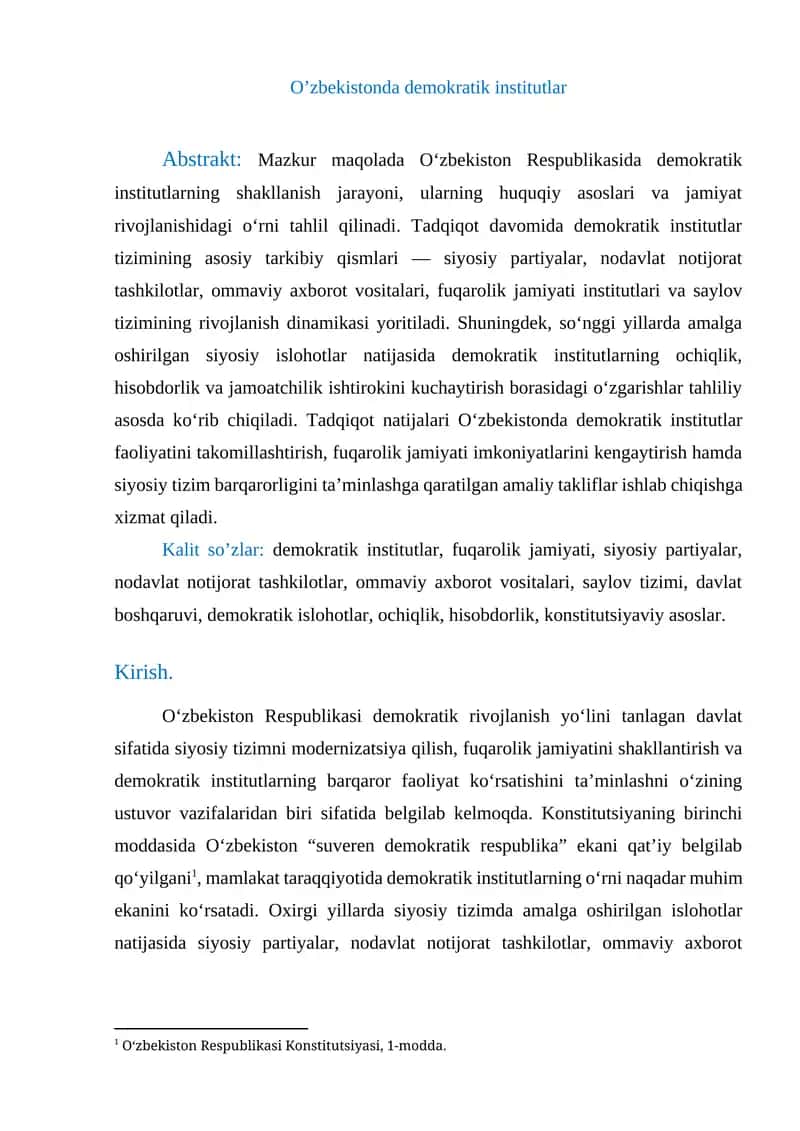 O’zbekistonda demokratik institutlar 1